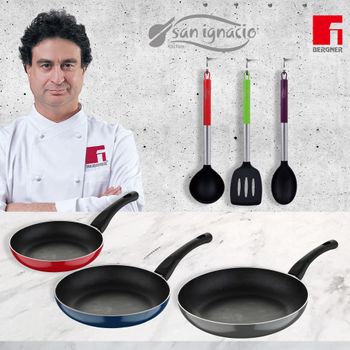 Set San Ignacio: Juego De Tres Sartenes + Batería De Cocina 5 Piezas con  Ofertas en Carrefour