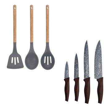 Set Cocina: 4 Cuchillos Acero Inox. + 3 Utensilios Daimiel. ¡descúbrelo Ya!