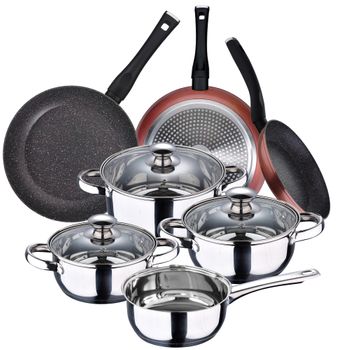 Batería Cocina Inducción 17 Piezas, Antiadherente Mármol Sin Pfoa,  Aluminio, Cazuelas Sartenes Oro Rosado Berlinger Haus Rose Gold con Ofertas  en Carrefour