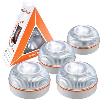 4 Luces Emergencia Autónoma V16 Homologada Help Flash Polipropileno