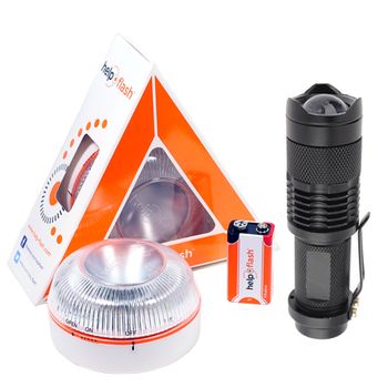 Luz De Emergencia V16 Homologada Help Flash Con Linterna Led Con Zoom