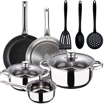 12 Pzas Batería Cocina San Ignacio Cassel Con 3 Sartenes Daimiel Gris con  Ofertas en Carrefour