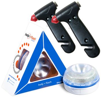 Luz Emergencia V16 Homologada Help Flash Smart Con 2 Martillos Seguridad