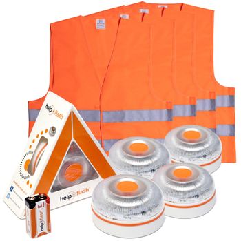 Help Flash Smart Luz de Emergencia Inteligente V16 Homologada DGT Pack 2  Unidades + Rascador Hielo