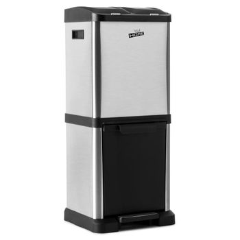 Cubo Reciclaje Eco. 3 Compartimentos Acero Inox./plástico 32l Wellhome