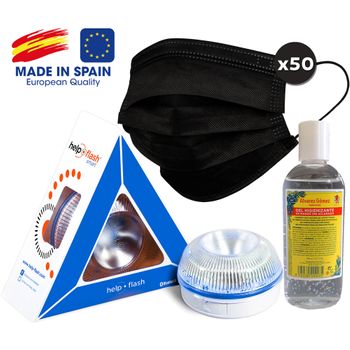 Help Flash Luz de Emergencia V16 Homologada DGT Pack 2 Unidades + Kit  Primeros Auxilios, PcComponen