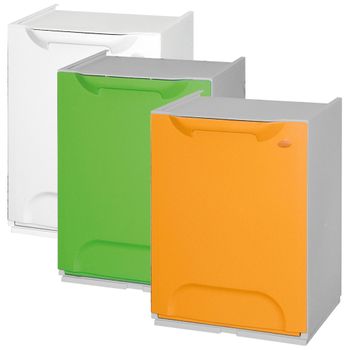 3 Papeleras Reciclaje Polipropileno Wellhome Eco-logico 60l Multicolor