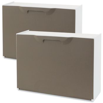 2 Zapateros Polipropileno Wellhome Unika 40,1x51x17,3cm Marrón