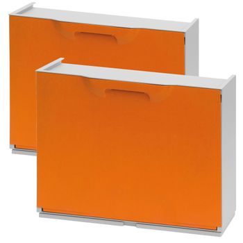 2 Zapateros Polipropileno Wellhome Unika 40,1x51x17,3cm Naranja