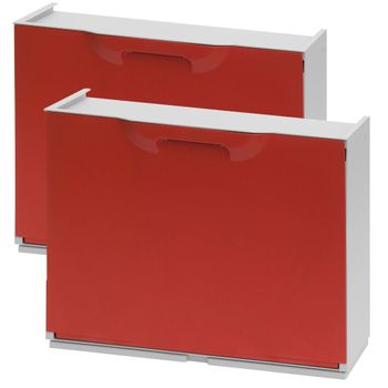 2 Zapateros Polipropileno Wellhome Unika 40,1x51x17,3cm Rojo