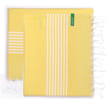 Set 2 Toallas Benetton Hamman 80x165cm 170gsm 100%algodon Amarillo Casa Benetton