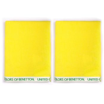 Set 2 Toalla De Playa 90x160cm 380gsm Velour 100%algodon Amarillo Casa Benetton