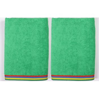 Set 2 Toalla De Playa De Niño 70x140cm 450gsm 100% Algodón Verde Kids