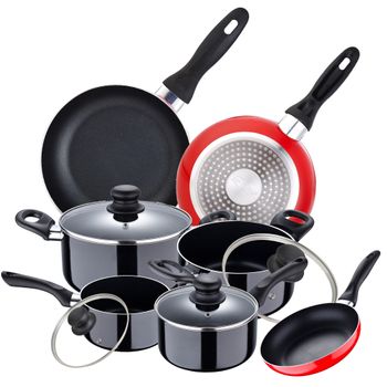 Batería Cocina Inducción 10 Piezas, Antiadherente Mármol Sin Pfoa,  Aluminio, Cazuelas Sartenes Gris Berlinger Haus Moonlight con Ofertas en  Carrefour