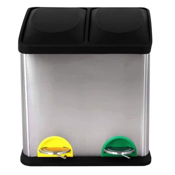 Cubo De Reciclaje Ecológico 30 Litros Con 2 Compartimentos, Reciclaje De Basura