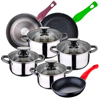 Batería Cocina Set 8 Piezas Vitro Inducción Acero Morado Gridinlux con  Ofertas en Carrefour