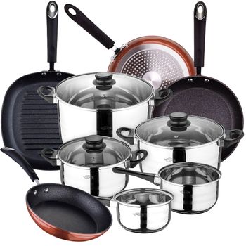 Set San Ignacio: Juego De Tres Sartenes + Batería De Cocina 5 Piezas con  Ofertas en Carrefour