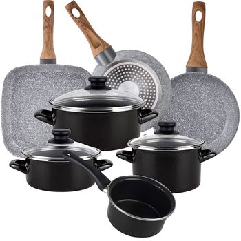 12 Pzas Batería Cocina San Ignacio Cassel Con 3 Sartenes Daimiel Gris con  Ofertas en Carrefour