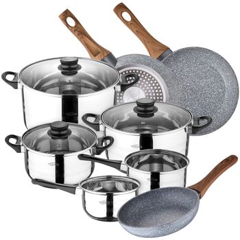 Set Cocina San Ignacio: 8 Piezas Acero Inoxidable, Sartenes Daimiel En Aluminio Forjado.