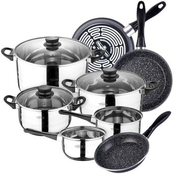 Set Cocina San Ignacio Toledo 8 Pz Acero Inoxidable. Magefesa K2 18/20/24 Cm.