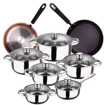 Set Cocina 12 Piezas San Ignacio Cassel Con Sartenes (20/24cm), Acero Inoxidable.