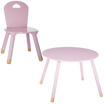 Conjunto Mesa Con Silla Mdf Wellhome Dulzura Rosa