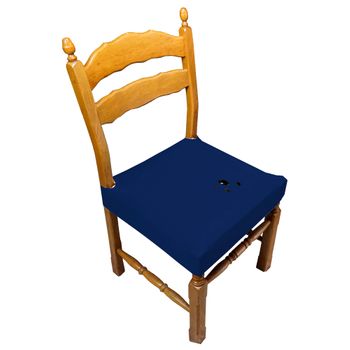 Funda De Silla Sin Respaldo Antimanchas Wellhome Alba 35 A 50 Cm Azul