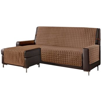 Funda De Sofá Chaise-longue 2 Plazas Elegant Reversible- Adaptable A Ambos Lados Moka