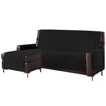 Funda De Sofá Chaise-longue Elegant Reversible Wellhome 290x140cm Negro