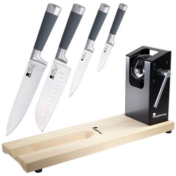 Pack Jamonero Masterpro Bergner Con 4 Cuchillos De Cocina San Ignacio