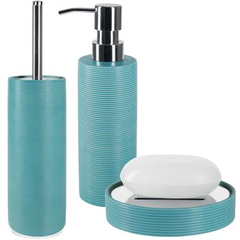 Set De 3 Accesorios De Baño Gres Wellhome Azul