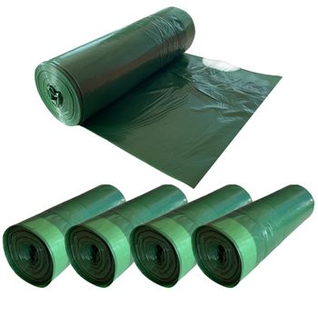 100 Bolsas De Basura Polietileno Wellhome Ecologic Bag 55x60 Cm 30l Verde