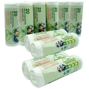 200 Bolsas De Basura Biodegradabale Y Compostable Wellhome Ecologic Bag 10l