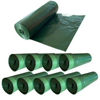 200 Bolsas De Basura Polietileno Wellhome Ecologic Bag 55x60 Cm 30l Verde