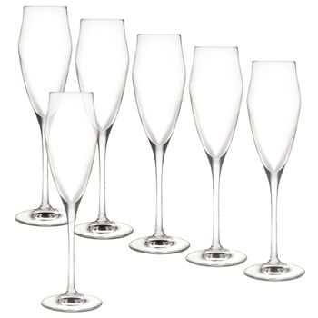 Set 6 Copas Flauta Cristal Bergner Wine Mp 18,2 Cl Transparente