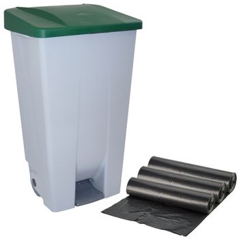 Contenedor Selectivo 120 Litros + 3x Bolsas De Basura De 10 Unidades|51x42,5x87,5 Cm