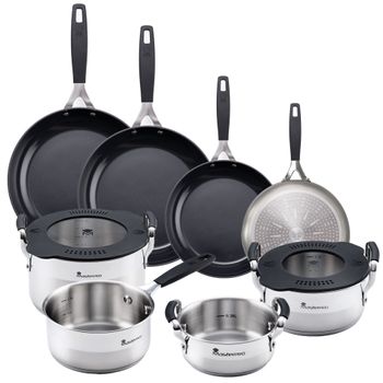 Set De 4 Piezas, 3 Sartenes De 20, 24 Y 28 Cm Y Sartén Plancha De 28 Cm con  Ofertas en Carrefour