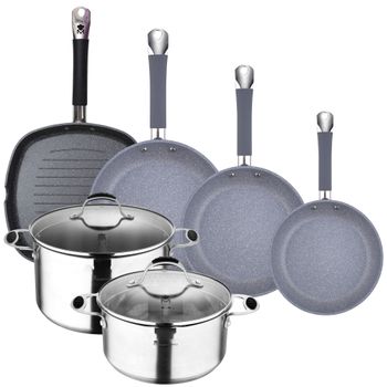 Fagor Alutherm Set Juego Sartenes Inducción 18-20-24 cm, Aluminio Fundido,  Espesor 5,3mm, Antiadherente Ecológico XYLAN PLUS sin PFOA, Apta para Todas  Las Cocinas, Vitrocerámica, Gas