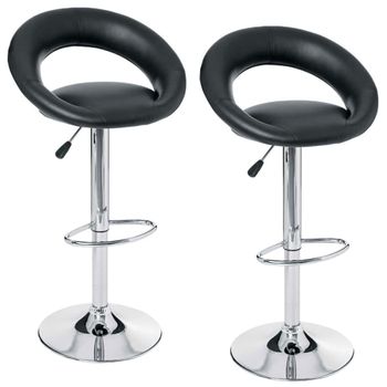 Set De 2 Taburetes De Bar Cmp Iberica Sasha 47 X 52,5 X 80 Cm Negro