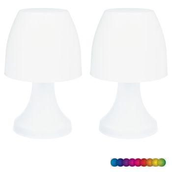 Set De 2 Lámparas Inalámbricas De Sobremesa Led Con Cambio De Color Rgb H.27cm