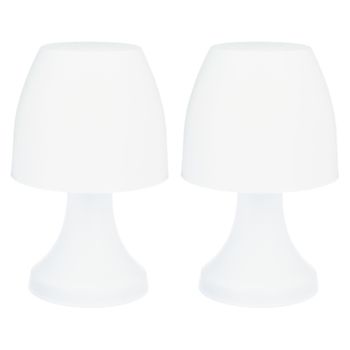 2 Lámparas Inalambricas De Polipropileno Wellhome 17 X 27,5 Cm Blanco