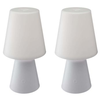 2 Lámparas Led Inalambricas De Polipropileno Wellhome 12,5 X 23 Cm Blanco