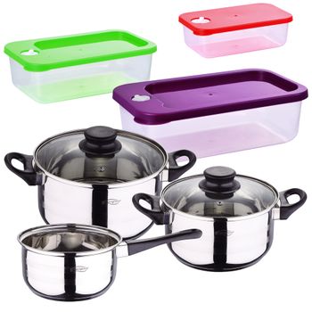 Maestro Mr-2020-6m Batería De Cocina Acero Inoxidable, 6 Piezas, Inducción,  3 Cacerolas, 3 Tapas De Cristal, Apta Para Todo Tipo De Cocinas, Apta  Lavavajillas con Ofertas en Carrefour