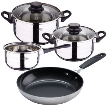 Pack Batería De Cocina 5 Piezas + Sartén De 24cm En Aluminio Forjado