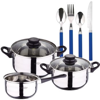 Bateria De Cocina Jata Mod Bc10 10 Piezas Acero con Ofertas en Carrefour