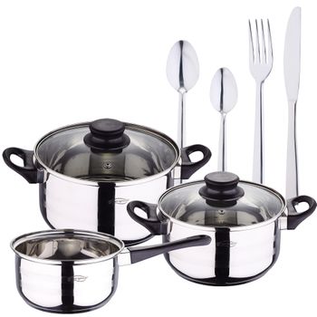 Bateria De Cocina Jata Mod Bc10 10 Piezas Acero con Ofertas en Carrefour