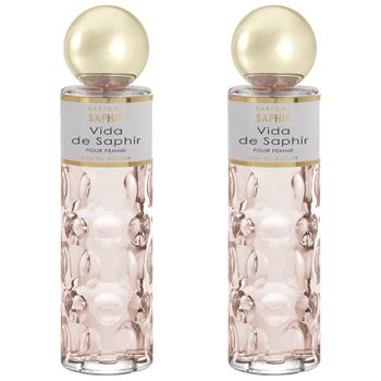 Set De 2 Perfume - Colonia Eau De Parfum Saphir Parfums Vida Mujer 200ml