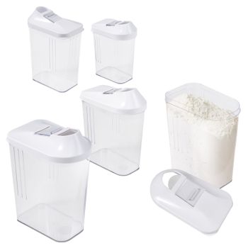 Pack De 5 Dispensadores De Cereales De Plástico Keeeper Blanco