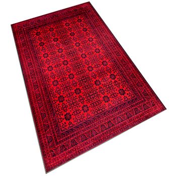 Alfombra De Poliester Estampada 60 X 100cm Modelo Wh1011 Rojo