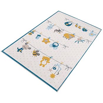 Alfombra De Poliester Estampada 80 X 150cm Modelo Puppetend Multicolor